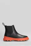 Camper Noray Ankle Boots In Black Leather In Multi