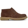 Camper Normal Lace-up Suede Boots In Brown