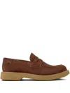 Camper Norman Penny Suede Loafers In Brown