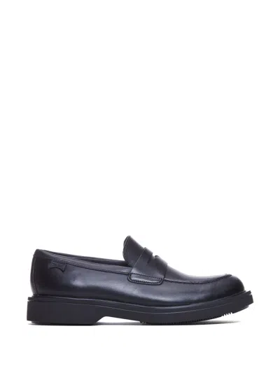 Camper Norman Round-toe Leather Loafers In Black