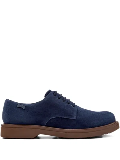 Camper Norman Suede Lace-up Derby Shoes In Blue