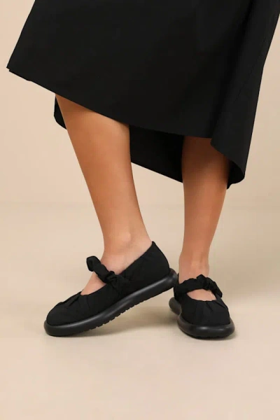 Camper Onda Black Pleated Ballet Flats