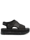 Camper Oruga 50mm Mesh Touch-strap Sandals In Grey