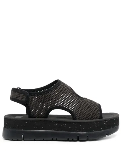 Camper Oruga 50mm Mesh Touch-strap Sandals In Grey