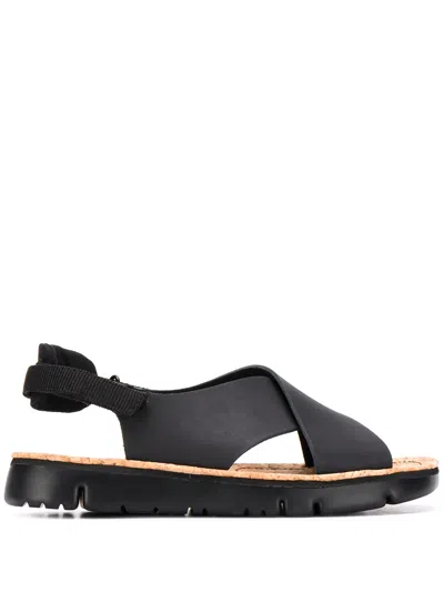 Camper Oruga Crossover Sandals In Black