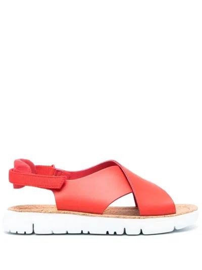 Camper Oruga Crossover-strap Sandals In Red