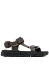 Camper Oruga Leather Touch-strap Sandals In Black