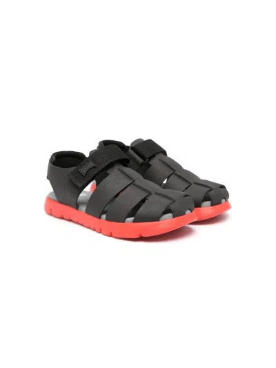 Camper Kids' Oruga Logo-appliqué Cage Sandals In Black