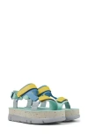 Camper Oruga Platform Sandal In Blue Multi