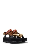 Camper Oruga Platform Sandal In Brown Multi