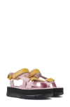 Camper Oruga Platform Sandal In Pink Multi