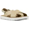 Camper Oruga Slingback Leather Sandals In Medium Beige