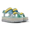 Camper Oruga Platform Sandal In Blue,grey,yellow
