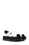Camper Oruga Up Platform Sandal In White Natural