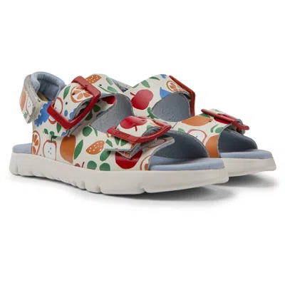 Camper Kids' Sandals For Boys In White,blue,orange