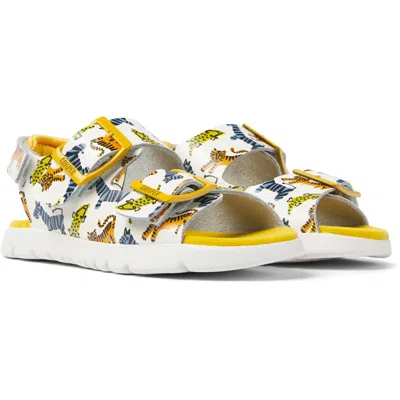 Camper Kids' Sandals For Girls In White,orange,blue