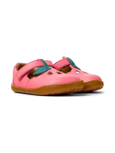Camper Kids' Peau Cami Strap-fastening Ballet Flats In Pink