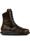 Camper Ariel Lace-up Leather Boots In Marrone