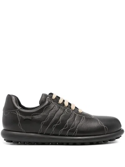 Camper Pelotas Ariel Contrast-stitch Leather Sneakers In Black
