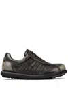 Camper Pelotas Ariel Distressed Leather Sneakers In Nero