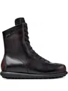 Camper Pelotas Ariel Lace-up Leather Biker Boots In Black