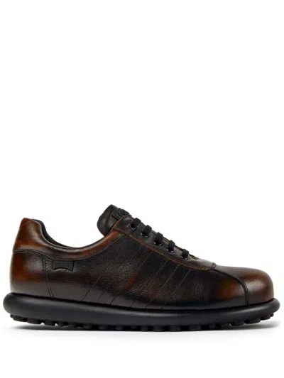 Camper Pelotas Ariel Lace-up Leather Sneakers In Marrone