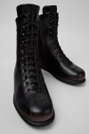 Camper Pelotas Ariel Leather Combat Boot In Black, Men's At Urban Outfitters In Black