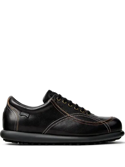 Camper Pelotas Ariel Leather Stitched Sneakers In Black
