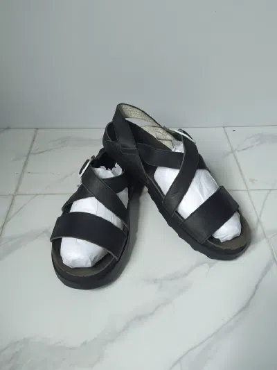 Pre-owned Camper Pelotas Black Leather Sandals Size 43