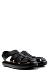 Camper Pelotas Flota Woven Leather Sandal In Black, Men's At Urban Outfitters In Black 3