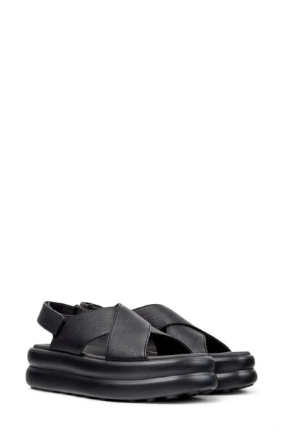 Camper Pelotas Flota Up Platform Sandal In Black
