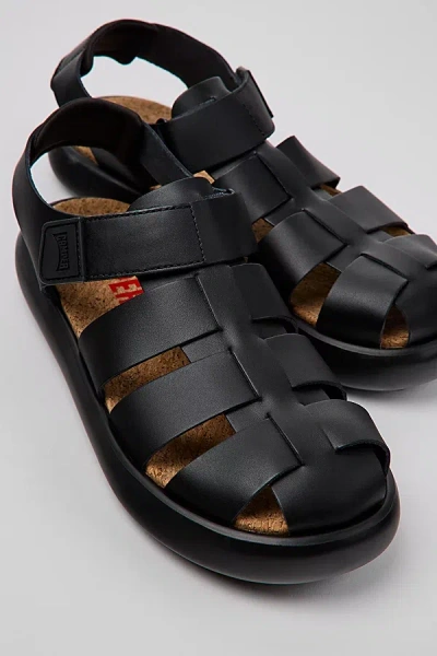 Camper Pelotas Flota Woven Leather Sandal In Black, Men's At Urban Outfitters