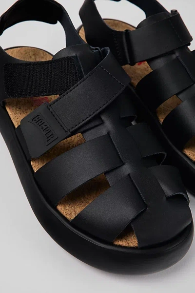 Camper Pelotas Flota Woven Leather Sandal In Black, Men's At Urban Outfitters