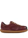 Camper Pelotas Leather Panelled Lace-up Sneakers In Brown