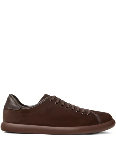 Camper Pelotas Soller Nubuck Leather Sneakers In Brown