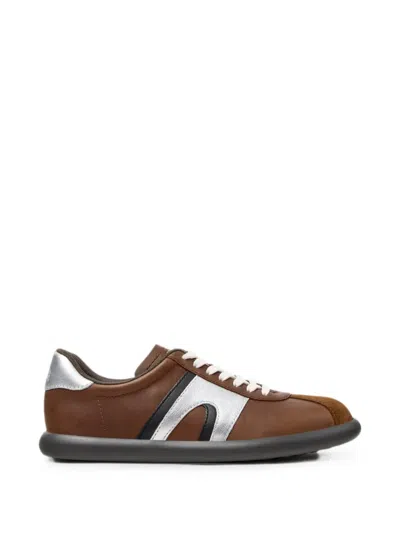 Camper Pelotas Soller Panelled Leather Sneakers In Brown