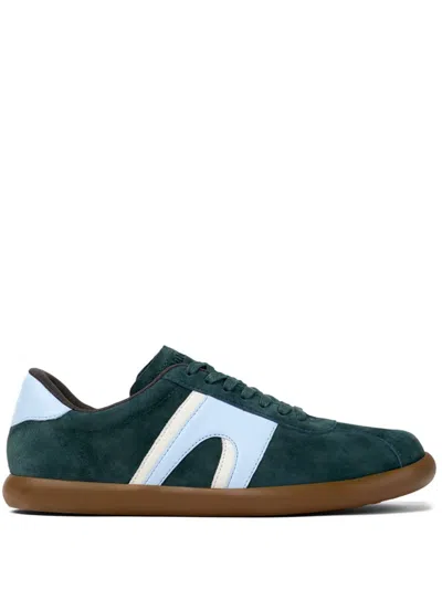 Camper Pelotas Soller Round-toe Nubuck Leather Sneakers In Green