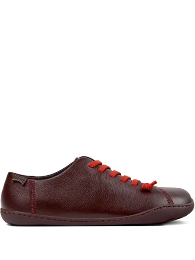 Camper Peu Cami Leather Lace-up Sneakers In Red