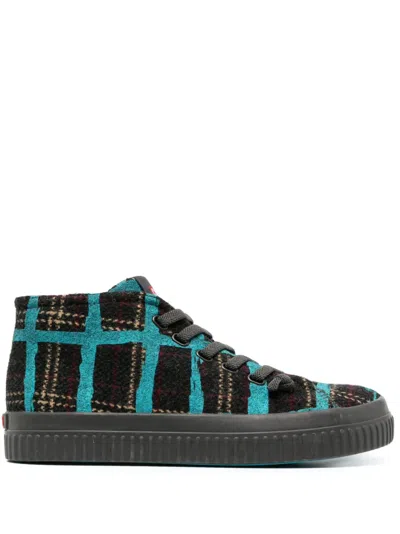 Camper Karierte High-top-sneakers In Black