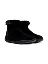 Camper Peu Fur-trimmed Suede Boots In Black