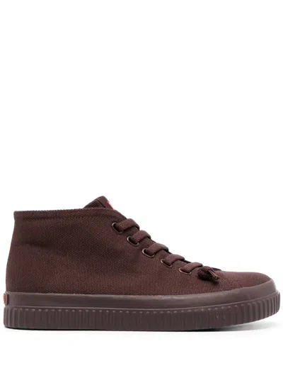 Camper Peu Laced High-top Sneakers In Brown