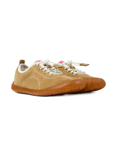 Camper Kids' Peu Path Nubuck Sneakers In Brown