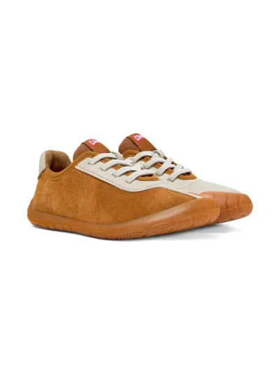 Camper Kids' Peu Path Suede Lace-up Sneakers In Brown