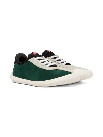 Camper Kids' Peu Path Suede Lace-up Sneakers In Green