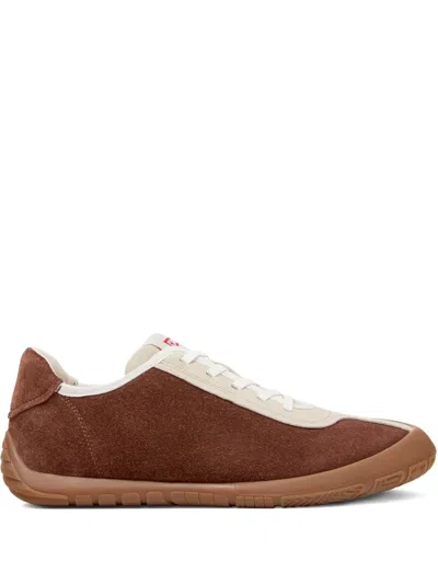 Camper Peu Path Twins Suede-panel Sneakers In Brown