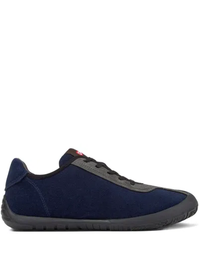 Camper Peu Path Twins Suede-panel Sneakers In Blue