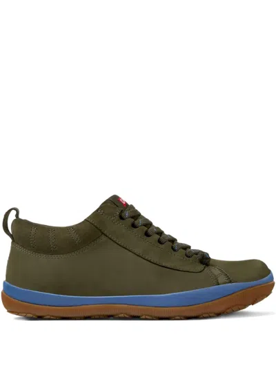 Camper Peu Pist Gm Lace-up Nubuck Leather Sneakers In Green