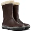 Camper Peu Pista Fleece Boot In Dark Brown