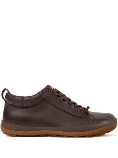 Camper Peu Pista Gm Leather Lace-up Sneakers In Brown