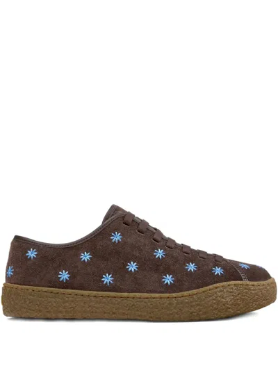 Camper Peu Terreno Floral-embroidery Sneakers In Brown
